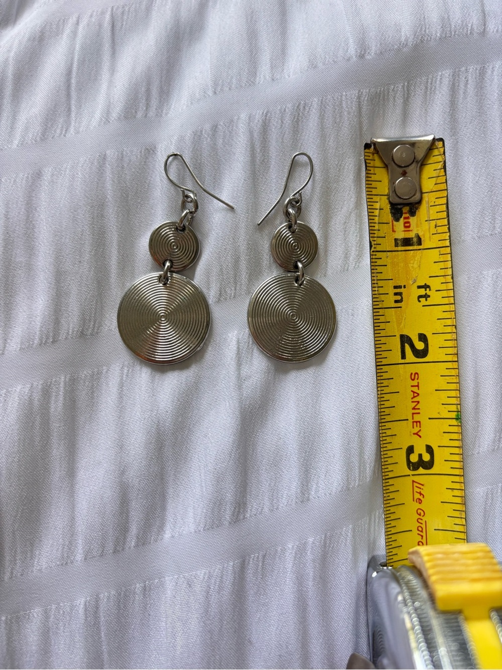 Silver Double Disc Drop Earrings - Women Jewelry